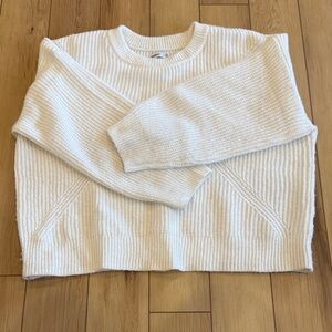 Sonoma White Ribbed Crew Neck Sweater